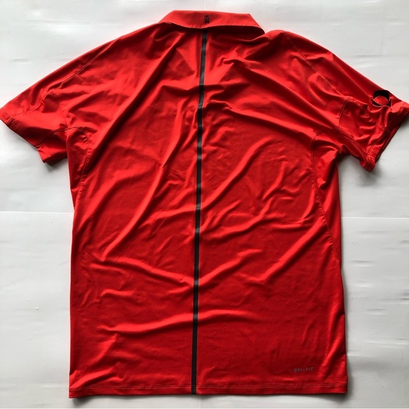 NIKE Dri Fit Tiger Woods Collection Polo Men’s Size Large 1/4 Zip Red - Picture 4 of 9